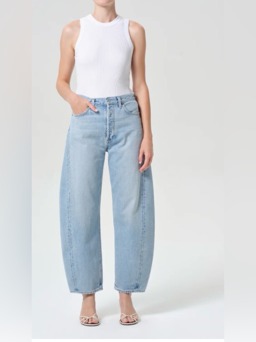 AGOLDE high rise pieces tapered Luna jeans size 24 light wash